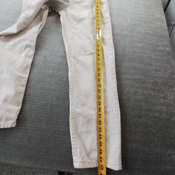 We the free Winter White Cream Ivory Denim Overalls Womens XS 28" Inseam - Picture 5 of 10